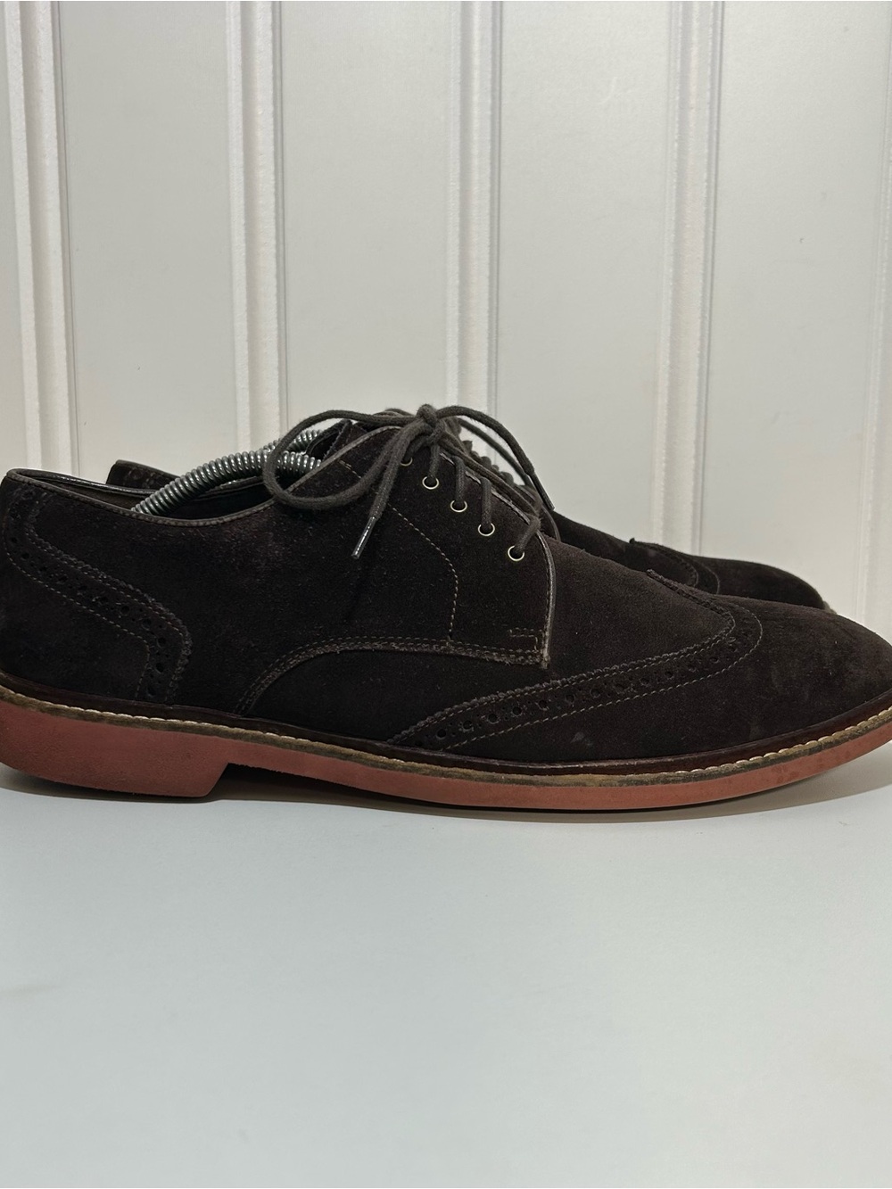 Cole haan Franklin wingtip oxford Dark Brown red sole Suede Dress Shoes men’s 12